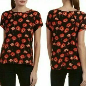 M CAbi Flanders Poppy Top  #3251 Split Open Back